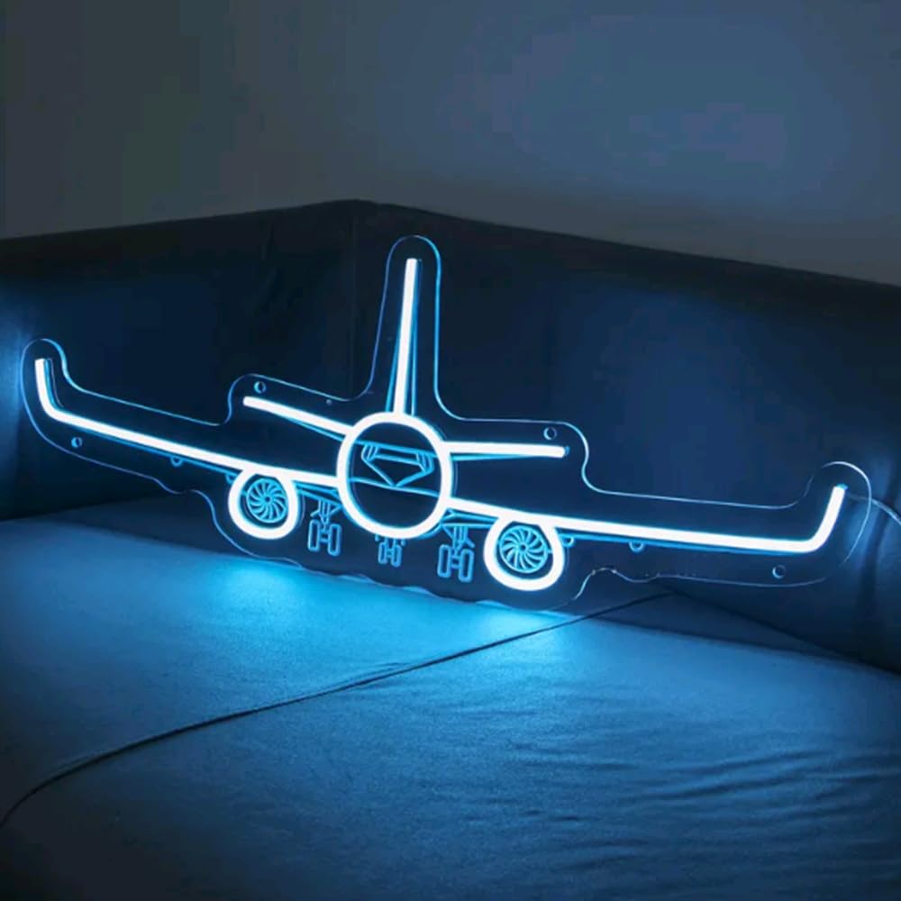 Airplane Neon Sign,Led Light Sign,Handmade Sign,Airplane Wall